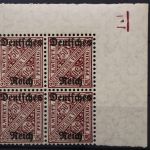 Deutsches Reich Dienst, MiNr. 63, 4er Block, Ecke re. oben, postfrisch