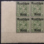 Deutsches Reich Dienst, MiNr. 57, 4er Block, Ecke li. u., postfrisch