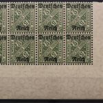 Deutsches Reich Dienst, MiNr. 57, 8er Block, Ecke re. u., postfrisch