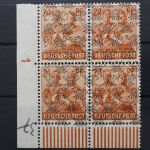 Bizone, MiNr. 44 II, 4er Block, Ecke li. unten, DZ 1, postfrisch