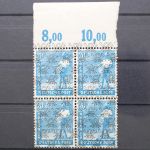 Bizone, MiNr. 43 II, 4er Block Oberrand, Platte, ndgz, postfrisch