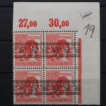 Bizone, MiNr. 46 I, 4er Block, Ecke rechts oben, postfrisch