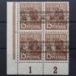 Bizone, MiNr. 41 I, 4er Block, Ecke links unten, postfrisch