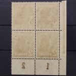 Bizone, MiNr. 36 I, 4er Block, Ecke links unten, postfrisch