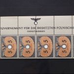 Generalgouvernement Dienst, MiNr. 15, 6er Streifen mit Rand, Hoheitszeichen, postfrisch