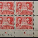 Sowj. Zone, MiNr. 229, 4er Block, Ecke re. unten mit DV, postfrisch