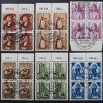 DDR, MiNr. 504-507, 4er Block, teils Oberrand, gestempelt
