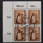 DDR, MiNr. 505 PLF I, 4er Block, Ecke links oben, gestempelt