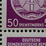 DDR Dienst A, MiNr. 26 x PLF I, 6er Block, Oberrand, postfrisch