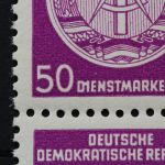 DDR Dienst A, MiNr. 26 x PLF I, 4er Block, Oberrand, postfrisch