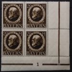 Bayern, MiNr. 109 I A, 4er Block, Ecke rechts unten, postfrisch