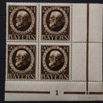 Bayern, MiNr. 109 I A, 4er Block, Ecke rechts unten, postfrisch