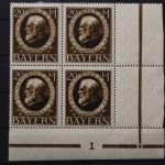 Bayern, MiNr. 109 I A, 4er Block, Ecke rechts unten, postfrisch