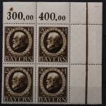 Bayern, MiNr. 109 I A, 4er Block, Ecke rechts oben, postfrisch