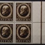 Bayern, MiNr. 109 I A, 4er Block, rechter Rand, postfrisch