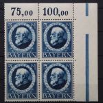 Bayern, MiNr. 107 I a, 4er Block, Ecke rechts oben, postfrisch