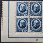 Bayern, MiNr. 107 I a, 4er Block, Ecke links unten, postfrisch
