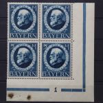 Bayern, MiNr. 107 I a, 4er Block, Ecke rechts unten, postfrisch
