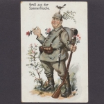 Gruß aus der Sommerfrische - Soldat mit Gewehr