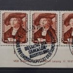 DDR, MiNr. 504, Dreierstreifen, Ecke links unten, DV, gestempelt