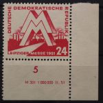 DDR, MiNr. 282, Ecke rechts unten mit DV, re. ndgz, postfrisch