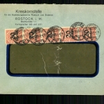 Deutsches Reich Dienstmarken, MiNr. 90, 5 x auf Fensterumschlag