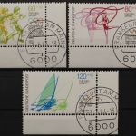 Deutschland, MiNr. 1206-1208, Ecken re. unten, FN 1 bzw. 2, gestempelt