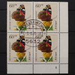 Deutschland, MiNr. 1203, Viererblock, Ecke re. unten, FN 2, gestempelt