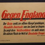 Gegen England. Der Brite sucht ..., Merkspruch 1918