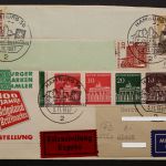 Deutschland, 456 R, 2 x 4 Leerfelder + Marke + Zusatzfr. auf Eilboten-Lupobrief