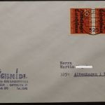 Deutschland (BRD), MiNr. 396, senkrechtes Paar auf Brief