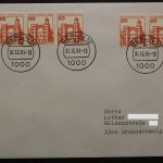 Berlin, MiNr. 533 als 3er Streifen + 2er Streifen / Paar auf Brief