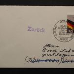 Postkrieg, Deutschland (BRD) MiNr. 1265, Brief in die DDR, wiederzurück