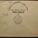 Brasilien, R-Brief 1938 mit Freistempler & Marke nach Flensburg