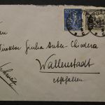 Deutsches Reich, 3 Mark Denkmal + 120 Pf Bergarbeiter auf Brief in die Schweiz