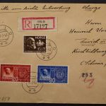 Norwegen, MiNr. 233, 274-275 auf R-Brief in die Schweiz, deutsche Zensur