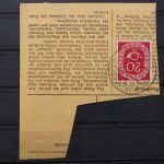 Deutschland (BRD), MiNr. 134, senkrechter Dreierstreifen, Briefstück