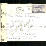 USA Zensurbeleg, Britischer Zensurstempel und Verschluß