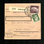 Deutsches Reich, Paketkarte von Duderstadt nach Dessau