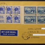 Kanada, H-Blatt und Viererblock auf Brief