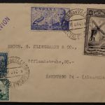 Spanien, dekorativer Beleg aus dem Jahr 1949