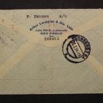Brasilien, mit Luftpost Via Westfalen 1934 nach Flensburg