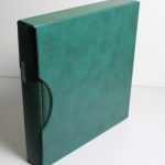 Lindner, grüner Ringbinder incl. Kassette mit Griffmulde