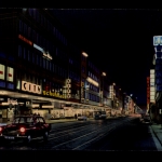Saarbrücken, Bahnhofstraße bei Nacht