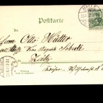 Gruss aus ..., Frau mit Hut und Brille, Spruch