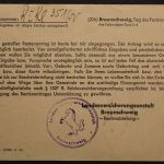 Braunschweig, Rentenantrag ist Eingegangen, 25.10.50
