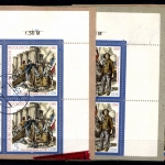 DDR, MiNr. 3258-3260, 4er Blöcke, Ecken rechts oben, Briefstücke