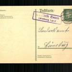 Deutsch-Evern Lüneburg Land, Landpoststempel auf Ganzsache
