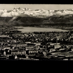 Zürich, Ortsansicht und die Alpen