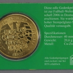 Medaille zur Fussball WM 2006, Ausgabe für Südkorea
